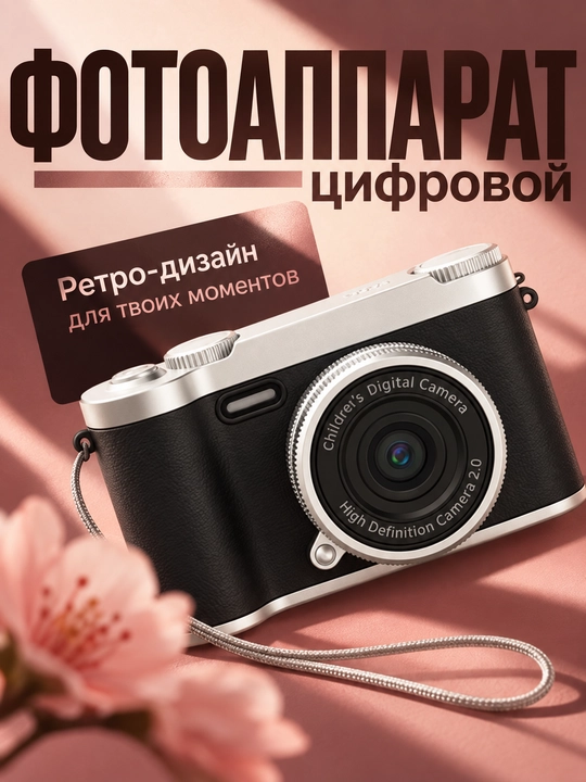 Raqamli kamera (fotoparat), foto kamera, retro kamera, 8x zum, va 32 GB karta - 