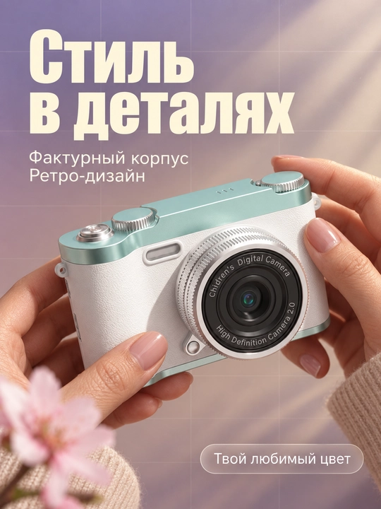Raqamli kamera (fotoparat), foto kamera, retro kamera, 8x zum, va 32 GB karta