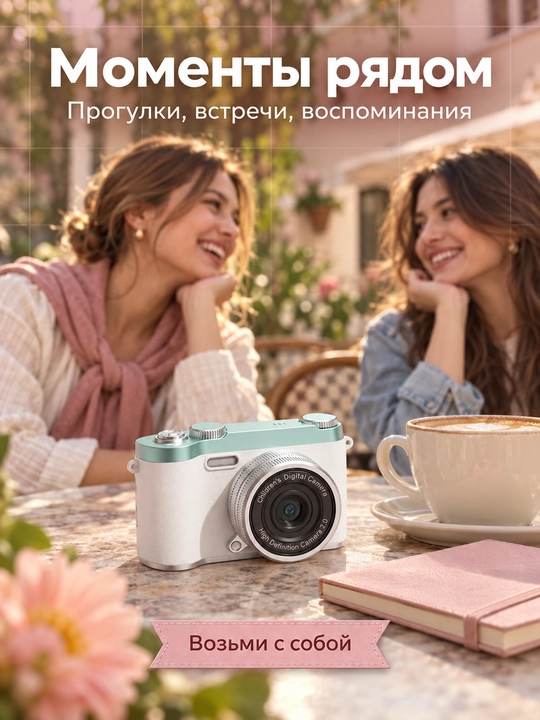 Raqamli kamera (fotoparat), foto kamera, retro kamera, 8x zum, va 32 GB karta