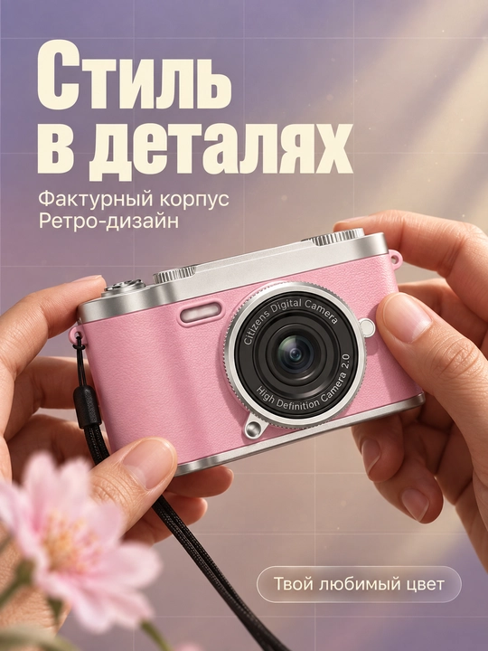 Raqamli kamera (fotoparat), foto kamera, retro kamera, 8x zum, va 32 GB karta