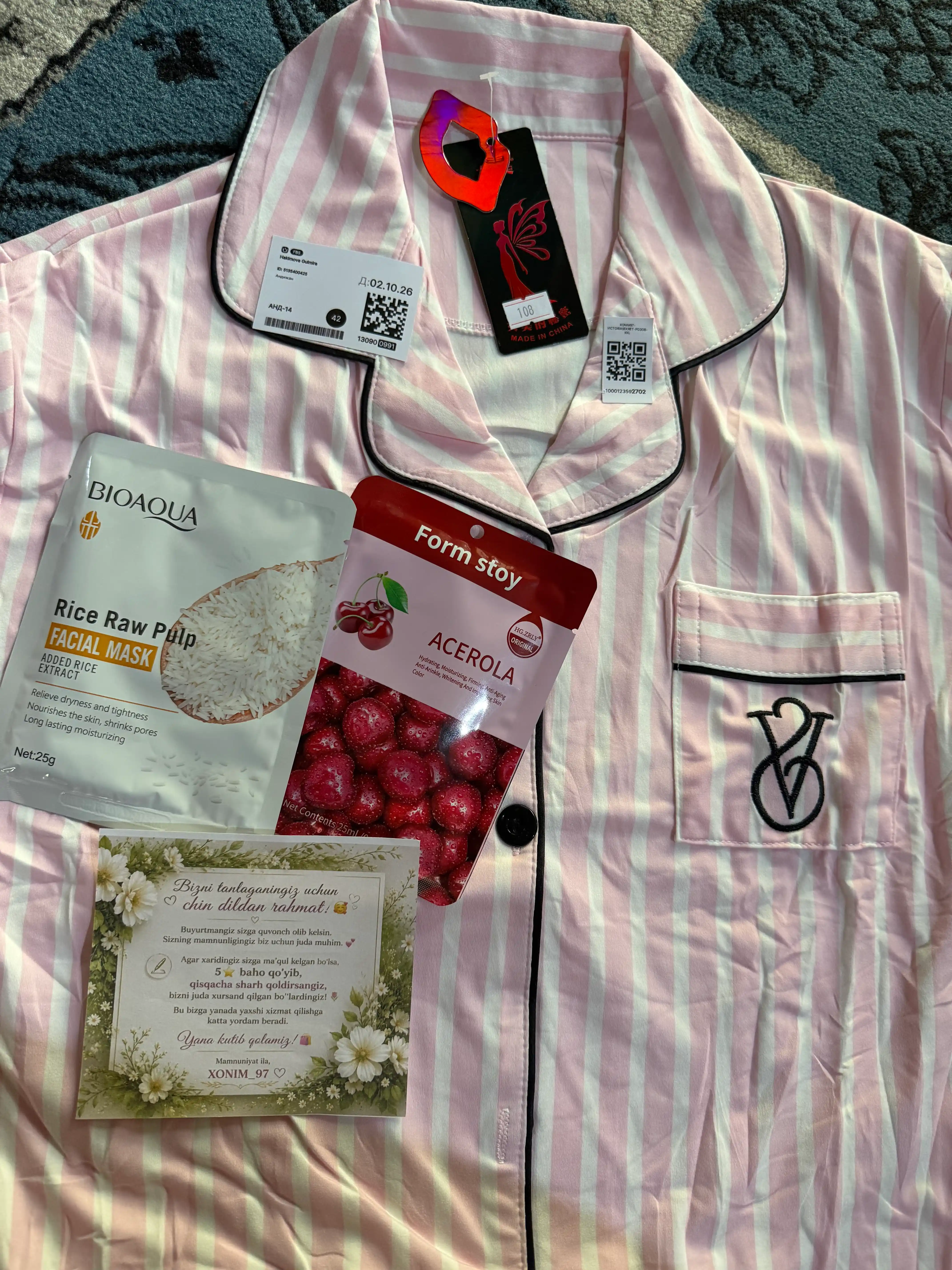 Pijama ayollar uchun, uy kiyimi, yengi uzun pijama, L/XL-XXL