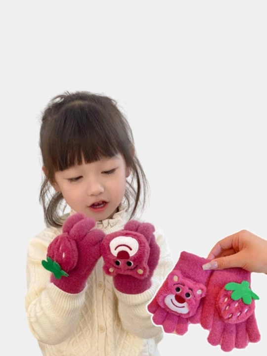Детские перчатки зимние, перчатки Kuromi для девочек, 3-10 лет