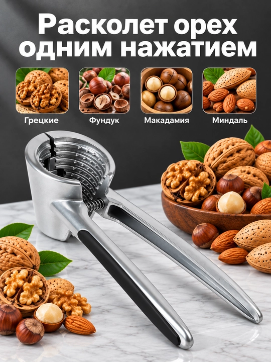 Орехокол, универсальный для грецких орехов, фисташек, миндали и фундука