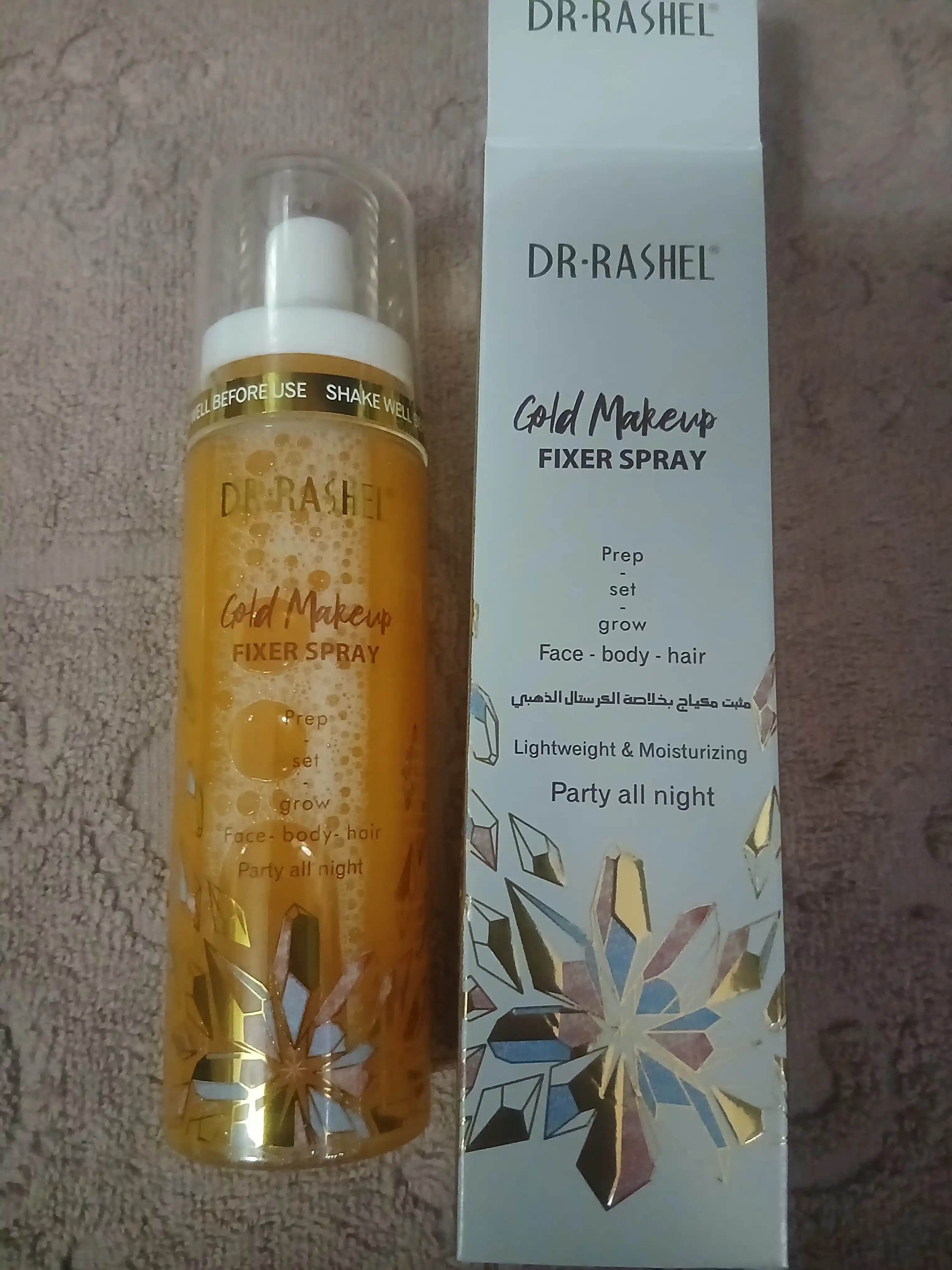 Yuz makiyaj uchun, namlovchi fiksator sprey, Dr.Rashel Gold va Pink, 100 ml