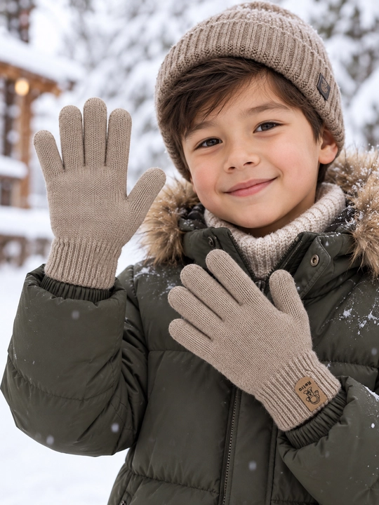 Зимние детские перчатки для мальчиков и девочек 5–8 лет, 15–16 см