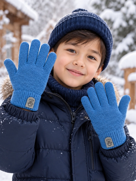 Зимние детские перчатки для мальчиков и девочек 5–8 лет, 15–16 см
