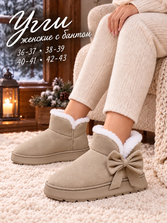 Угги женские DIMORE SnowBelle, утеплённые, с бантом и мехом, обувь женская, 36-37 — 42-43 - 