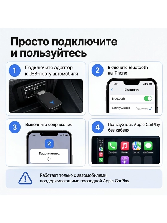 Адаптер CarPlay Android Auto 2 в 1 с YouTube через APTV для автомобиля