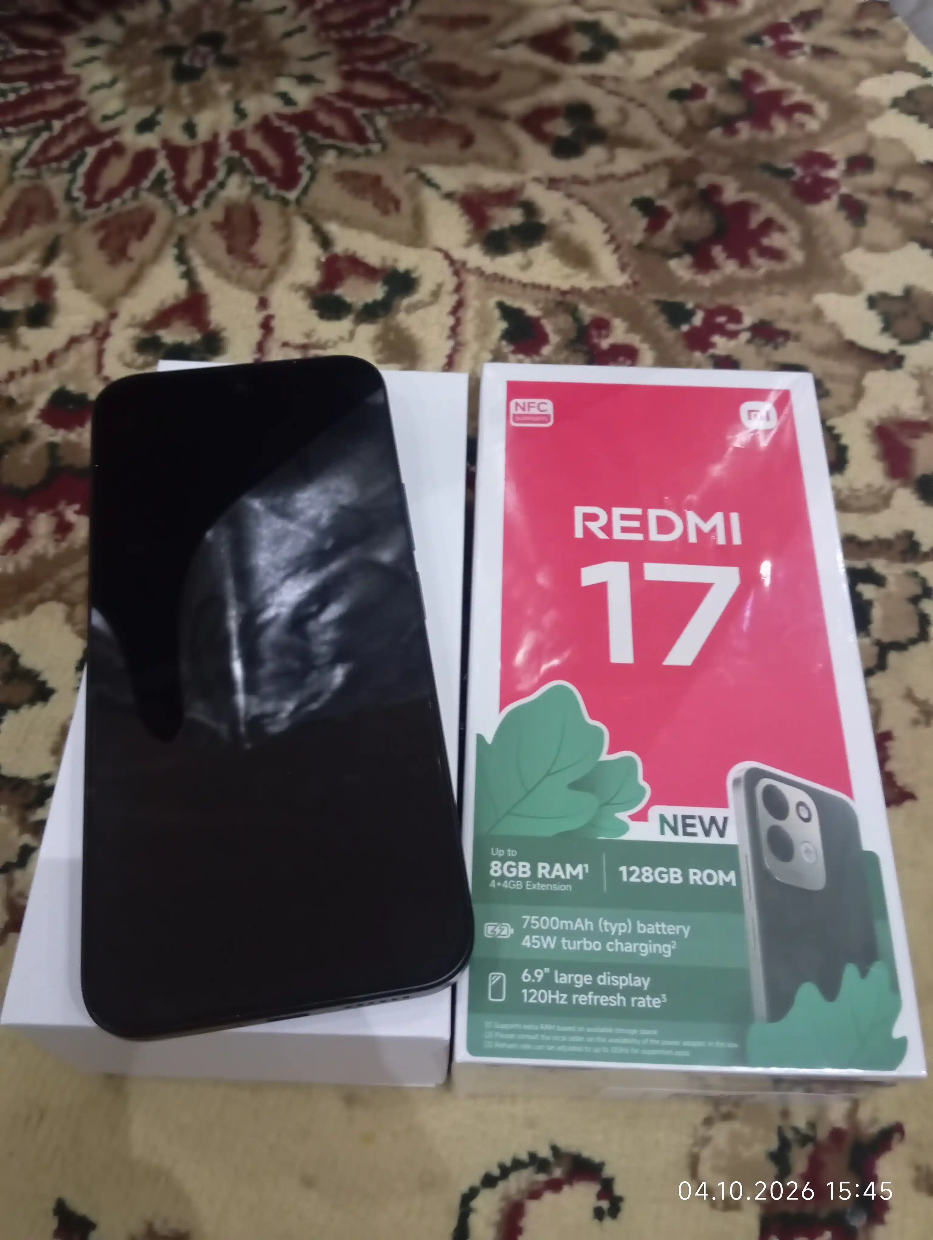 Smartfon Redmi 17, 8/256 GB, 6.9″ 120HZ, 50MP, 7500 mAh katta batareya