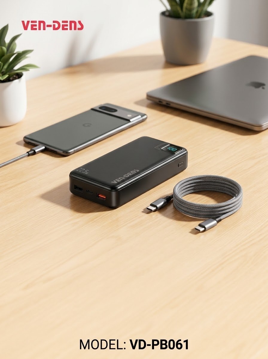 PowerBank 20000mAh 22.5W Tezkor quvvatlagich Ven-Dens VD-PB061 - 