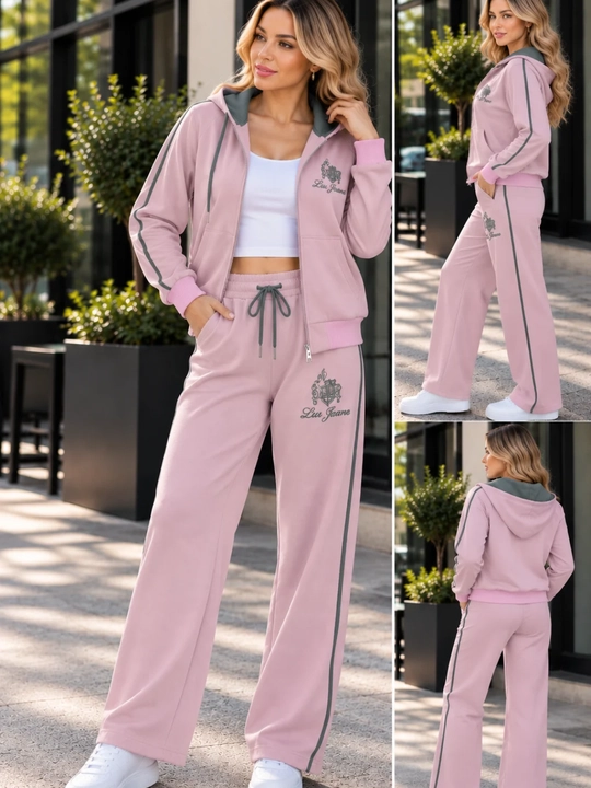 Женский спортивный костюм MaxMara и LoraPiano — худи на молнии и прямые брюки - 