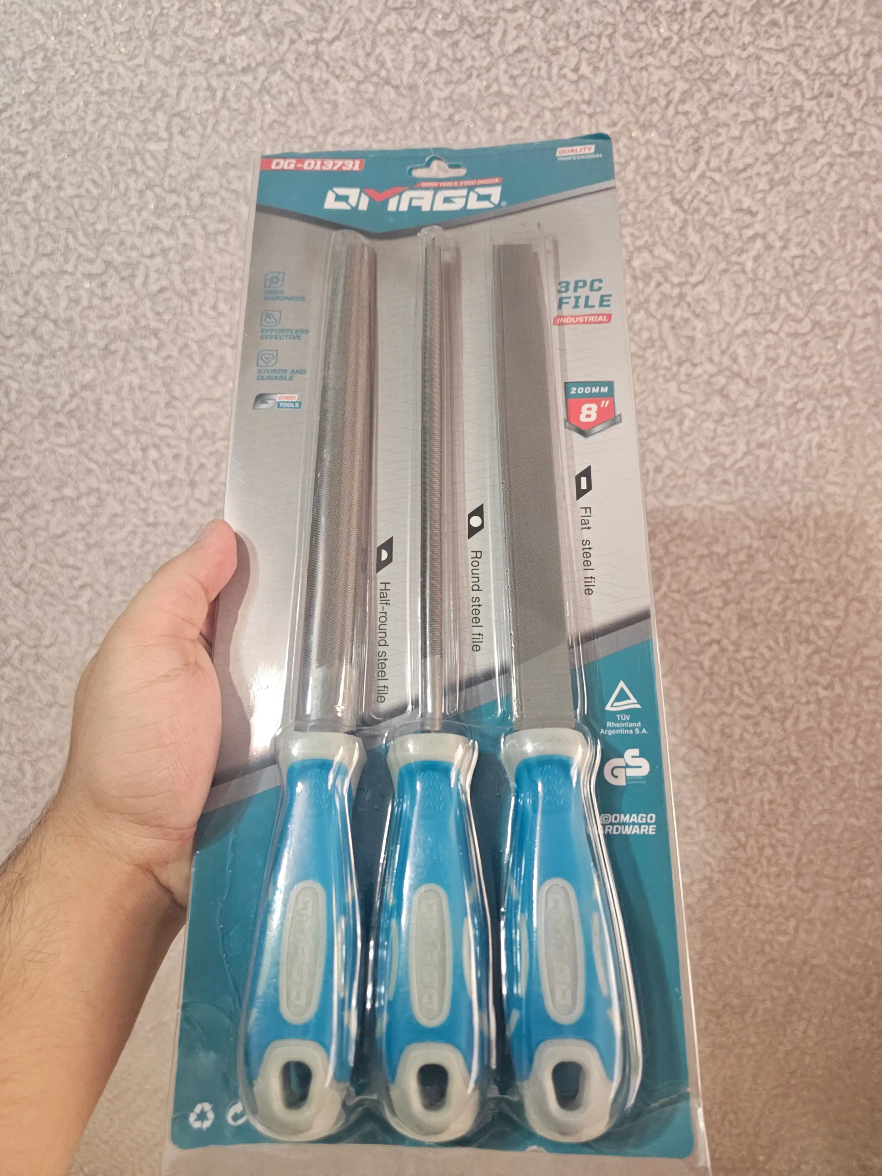 Набор напильников OMAGO, сталь, 3 в 1, 30см, двойной насечки