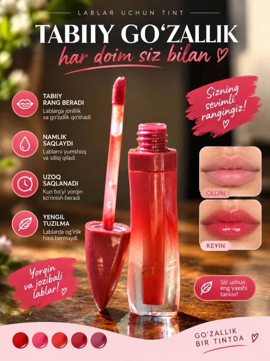 ROMANTIC MAYTE Gloss lab uchun yaltiroq lip gloss, 5.5 ml - 