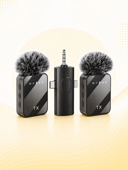 Simsiz petlichka mikrofon, kontent uchun mini mikrafon, tiniq ovoz, Type-C/Lightning