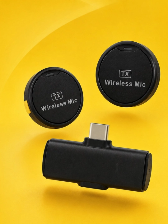 Simsiz petlichka mikrofon, kontent uchun mini mikrafon, tiniq ovoz, Type-C/Lightning