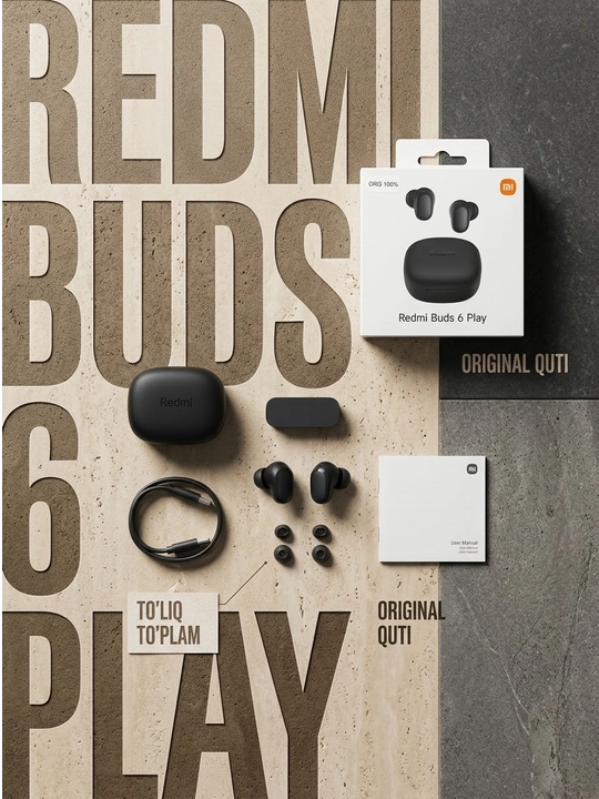 Беспроводные TWS наушники Xiaomi Redmi Buds: Buds 6 Active, Buds 5 ANC, Buds 6 Lite, Buds 6 Play, Buds 5 Pro