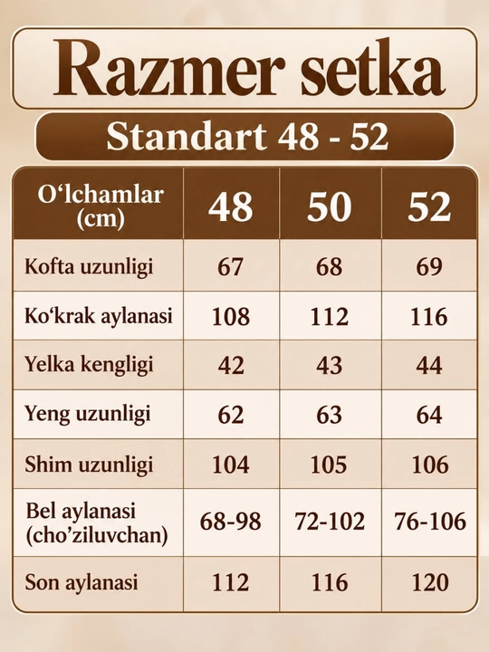 Ayollar uchun ikki qismli kostyum, kuz-qish mavsumi uchun ko‘ylak, standart o‘lcham