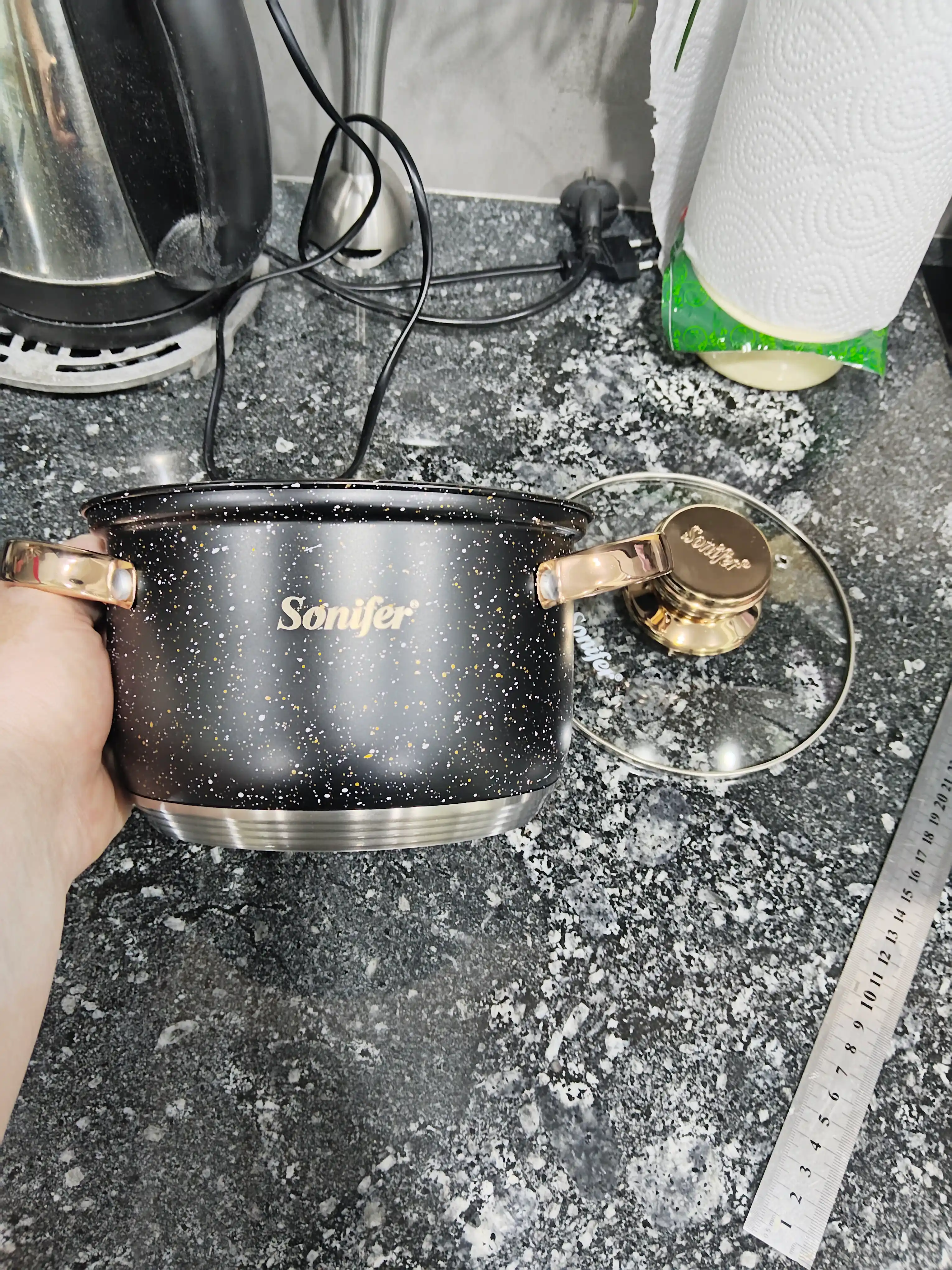 Кастрюля Sonifer с гранитным покрытием, крышкой, для индукции и газа, 18–24 см
