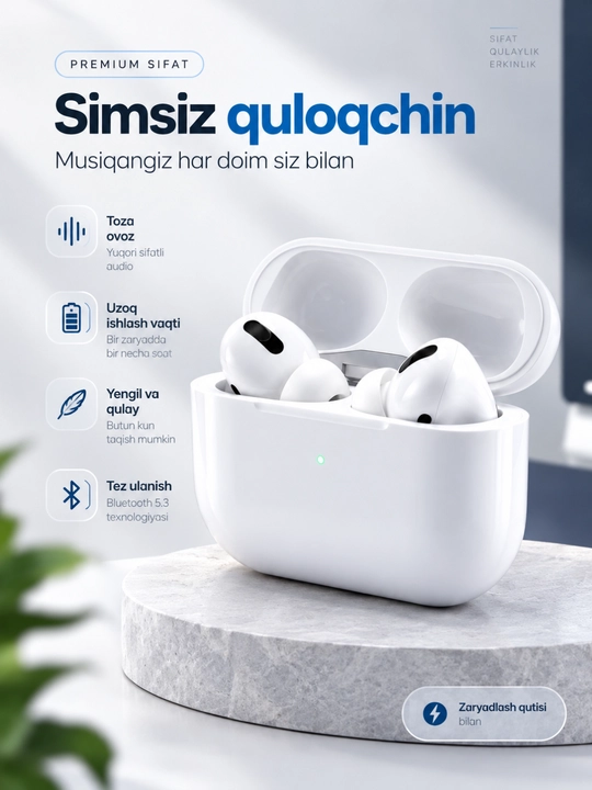 Sensorli simsiz quloqchinlar TWS pro3 - 