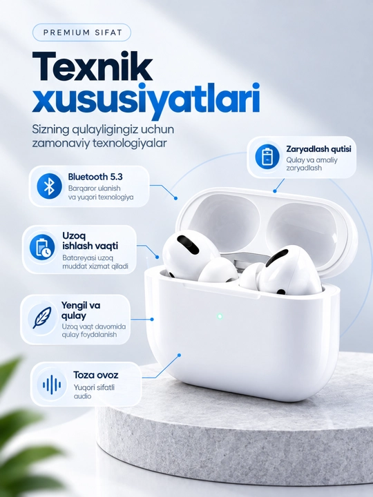 Sensorli simsiz quloqchinlar TWS pro3