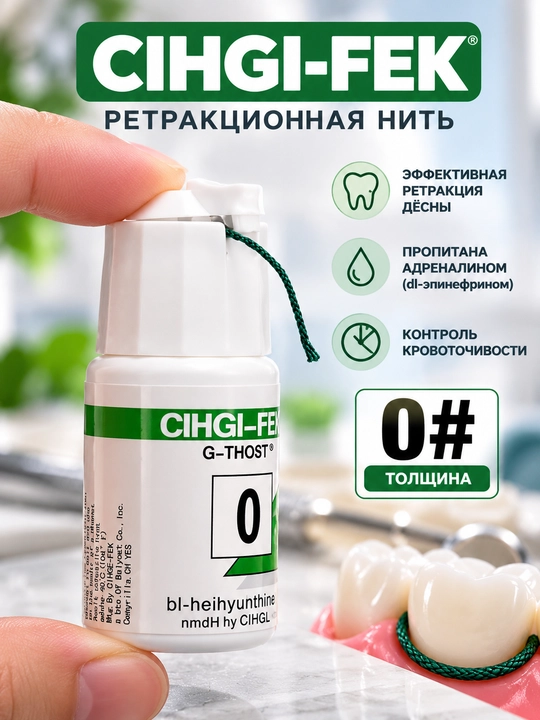 Ретракционная нить для десны, стоматологическая нить с удобным диспенсером
