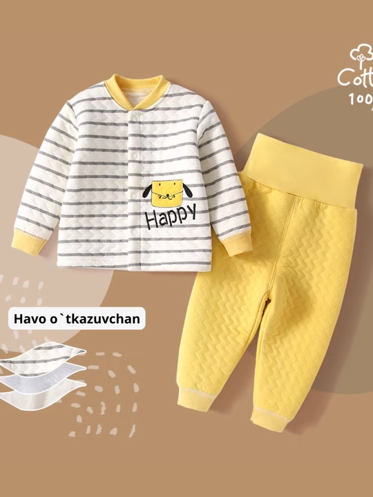 Детский комплект из муслина MASCOTBABY, 100% хлопок, кофта и штаны, для дома и сна