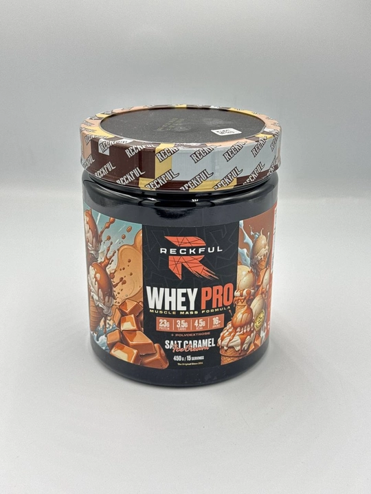 Reckful Whey+Polydextrose, 450 г, 15 порций, вкус Сольеный карамель