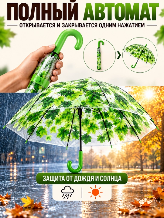 Ayollar uchun avtomatik kuzgi soyabon - shamoldan himoyalovchi