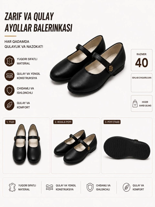 Bolalar poyabzali, maktab poyabzali, ayollar baletlari