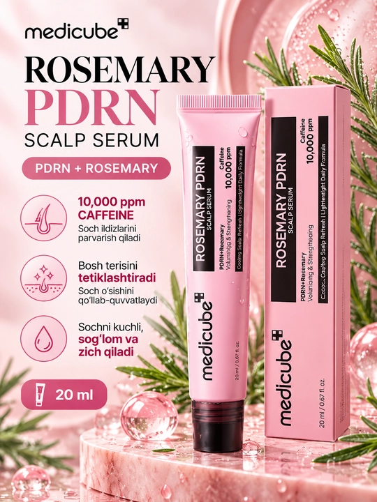 Medicube Rosemary PDRN Scalp Serum 10 000 ppm — soch ildizlari uchun serum