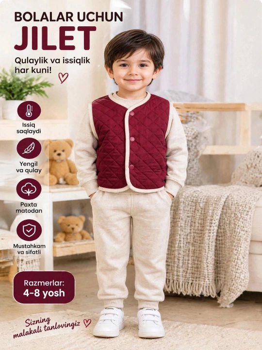 Bolalar uchun jilet, 4-8 yosh - 
