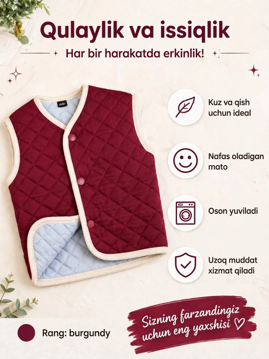 Жилетка для мальчиков, 4-8 лет