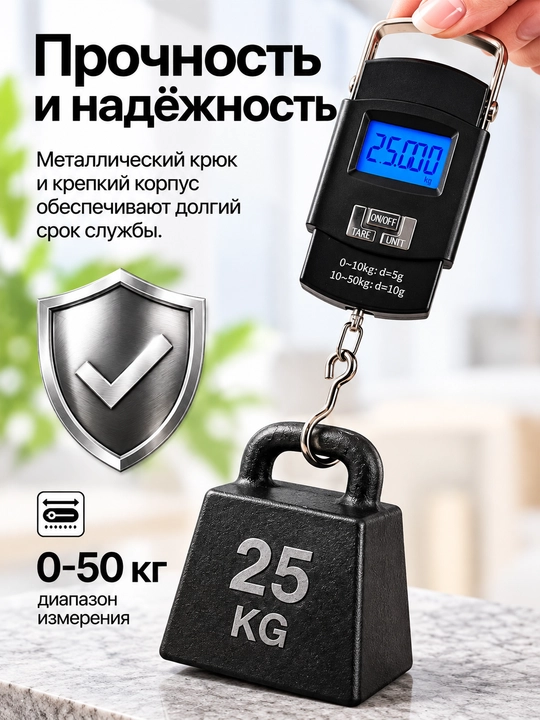 Весы кухонные электронные и портативные до 50 кг, безмен, весы для продуктов и багажа