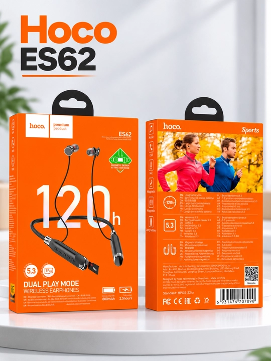 Hoco ES62 bluetooth quloqchin. sd karta ham o'qiydi 120 soatgacha ishlab beradi