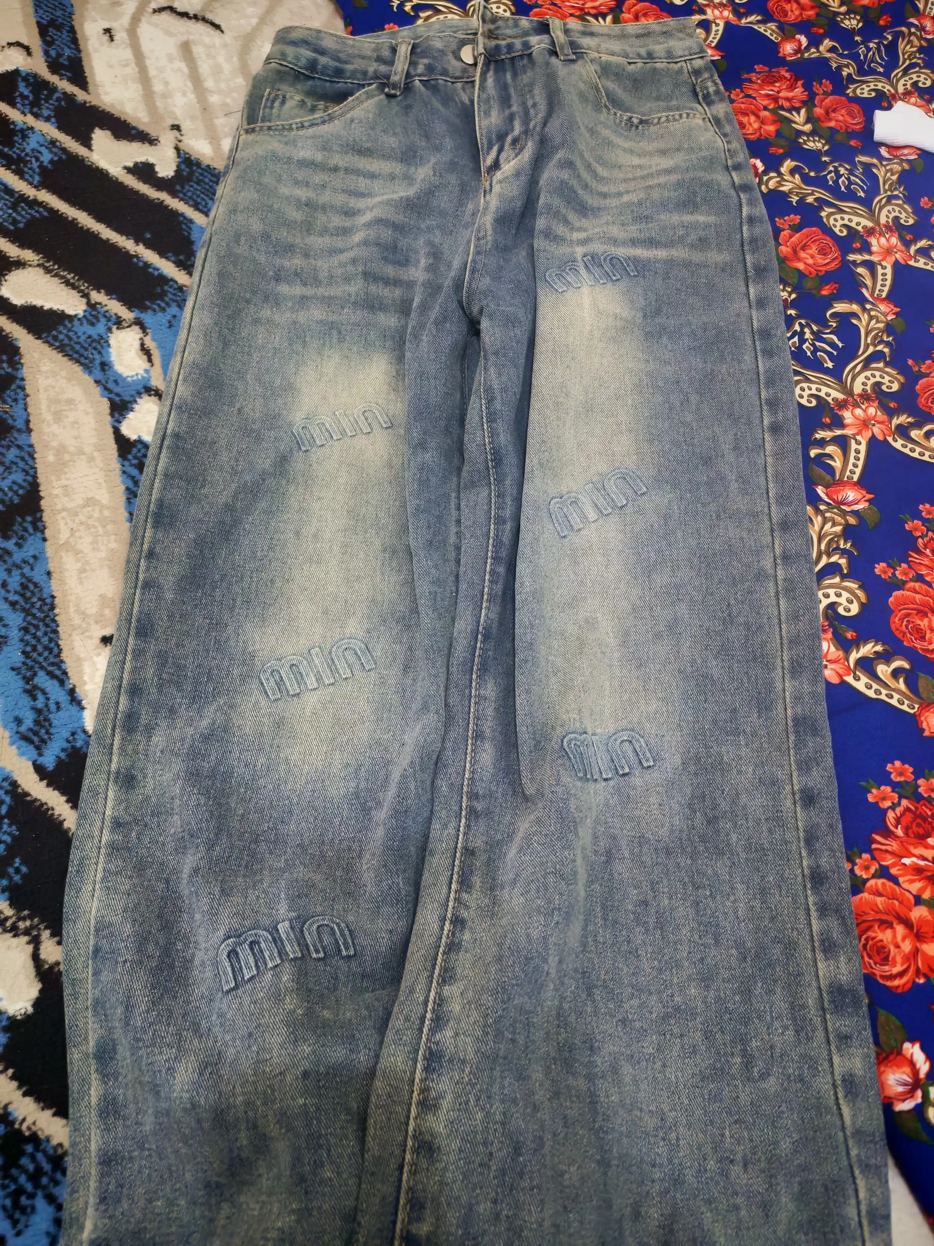 Ayollar uchun Baggy Y2K jinsi shimlar, paxtadan tikilgan, keng fason, yuqori bel, XS-2XL
