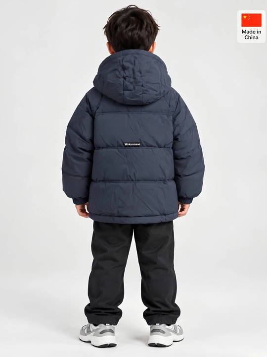 Детская зимняя куртка, тёплая меховая подкладка, с капюшоном, современная куртка