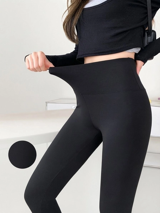 Elastik leggings, lasina, qorin ko'taruvchi fitnes yoga shimlari, qora rangda - 
