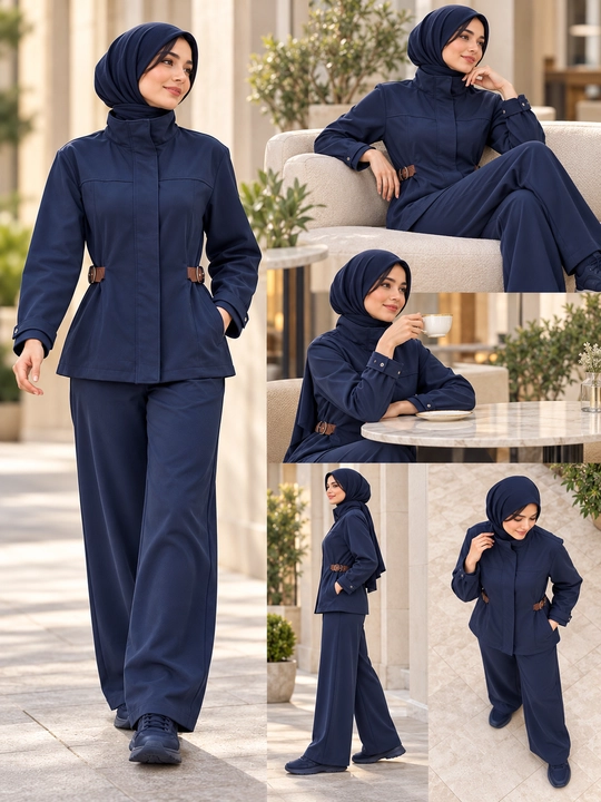 Ayollar dvoyka kostyum, jaket va keng shim, L–XL, kuz qish bahor