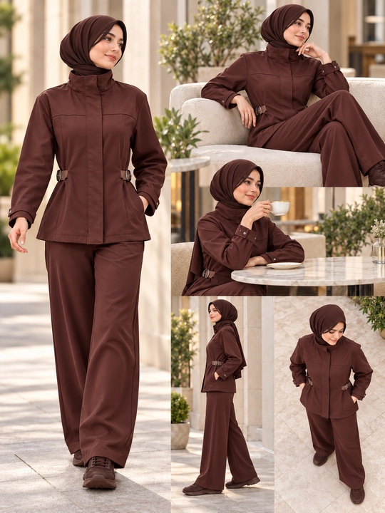 Ayollar dvoyka kostyum, jaket va keng shim, L–XL, kuz qish bahor