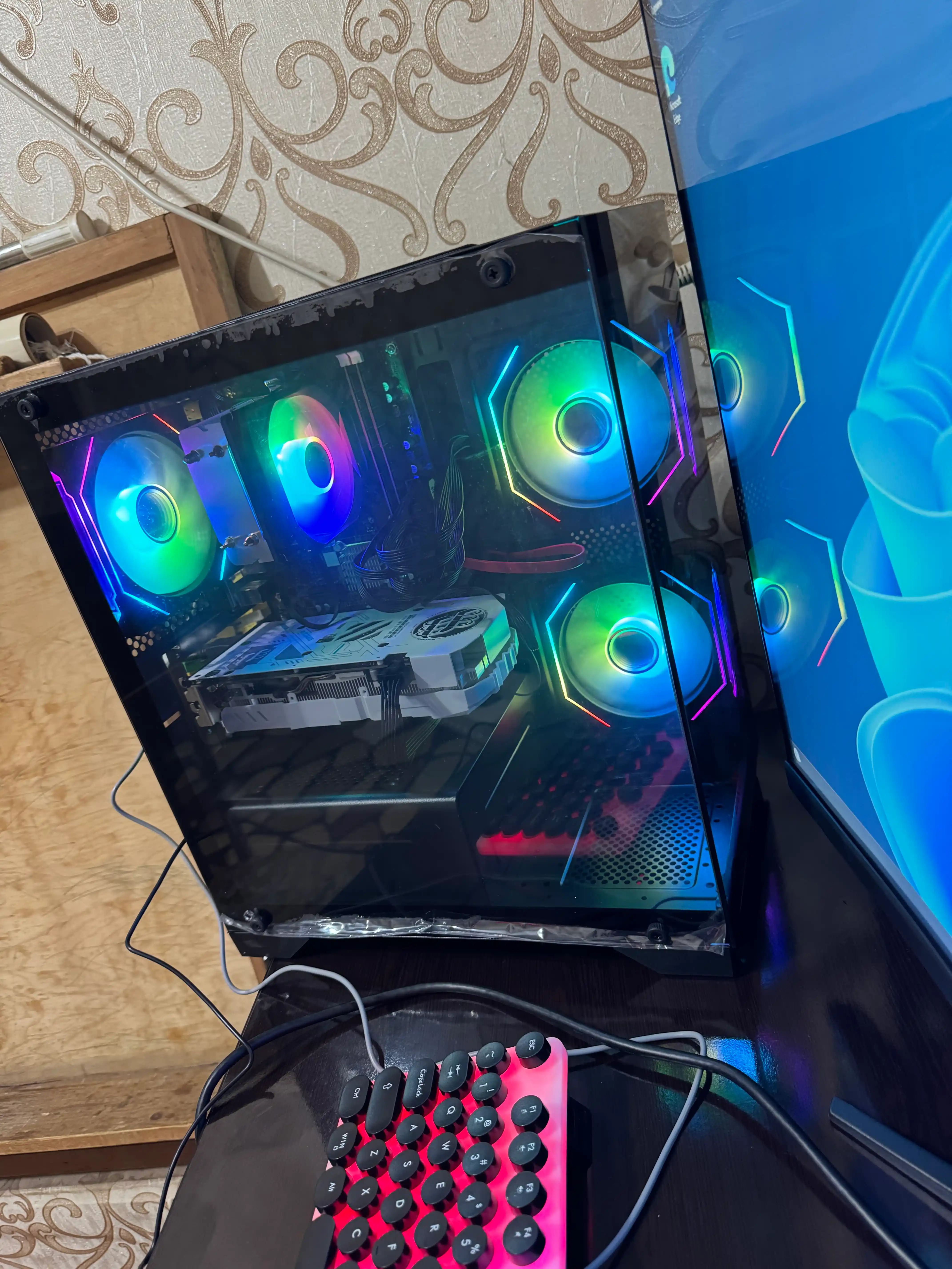 Компьютер, готовый комплект для игр и офиса RX580 8GB, 16GB RAM, ПК с корпусом и монитором
