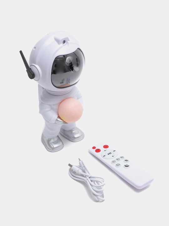 Bolalar uchun "Kosmonavt" yulduzli osmon projektor-tungi chirog‘i, pult bilan - 