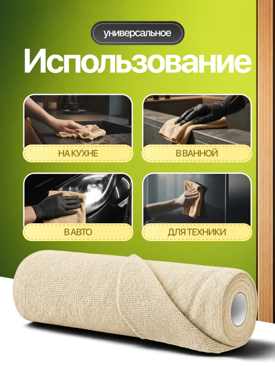 Тряпки для уборки из микрофибры в рулоне, многоразовые салфетки для кухни 50 шт