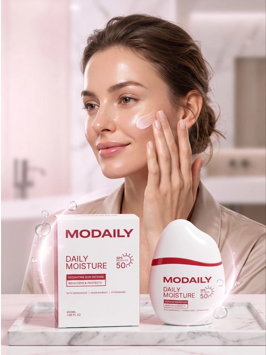 Modaily Daily Moisture SPF 50+ yuz kremi, namlantiruvchi va quyoshdan himoyalovchi