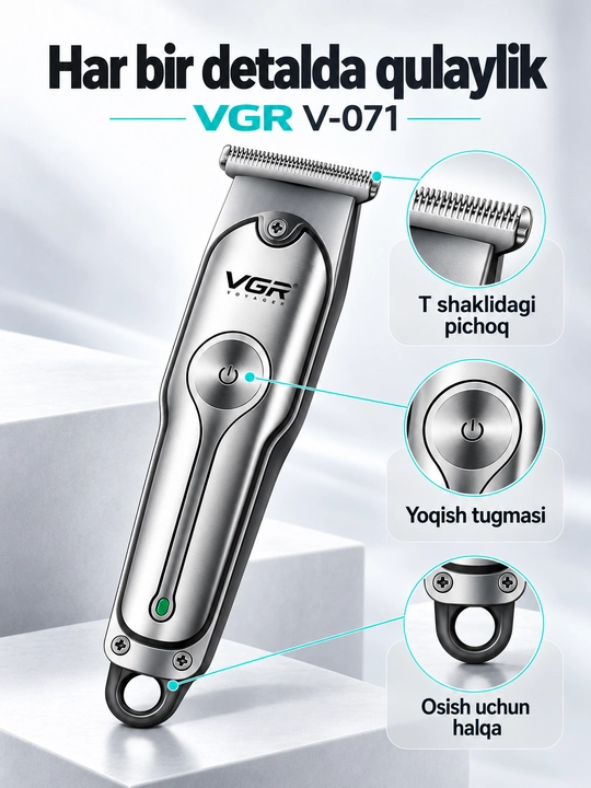 VGR trimmer, soch va soqol olish mashinkasi