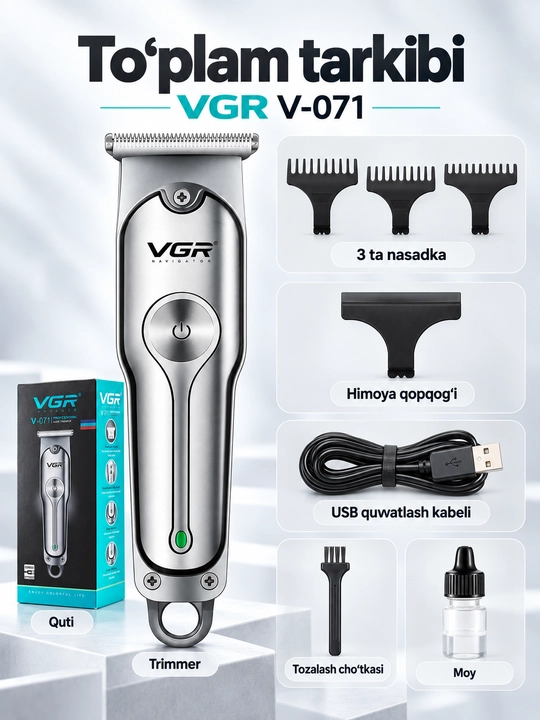 VGR trimmer, soch va soqol olish mashinkasi