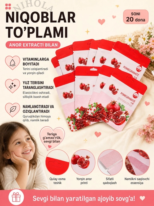 Yuz uchun matoli niqoblar,maska,niqob,to'plam,5 va 10 dona, kollagen,namlantiruvchi,25 ml - 