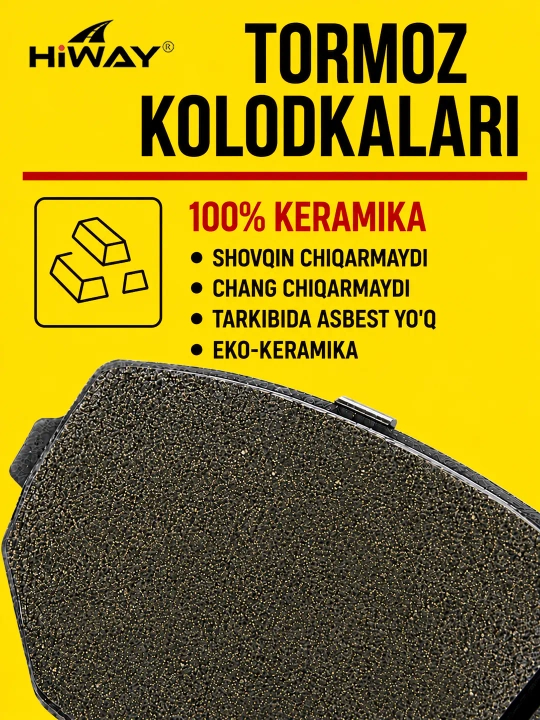 HiWAY oldi va orqa keramik tormoz kolodkalari barcha CHEVROLET modellari uchun