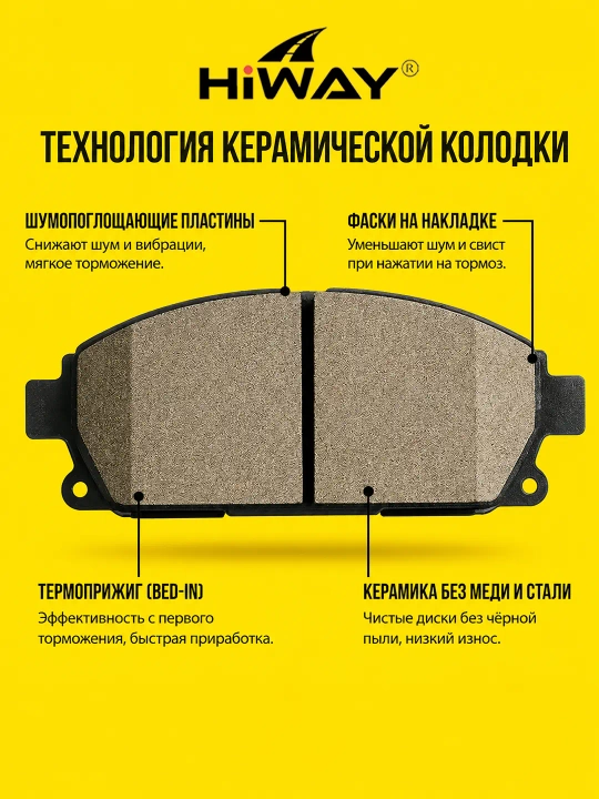 HiWAY oldi va orqa keramik tormoz kolodkalari barcha CHEVROLET modellari uchun