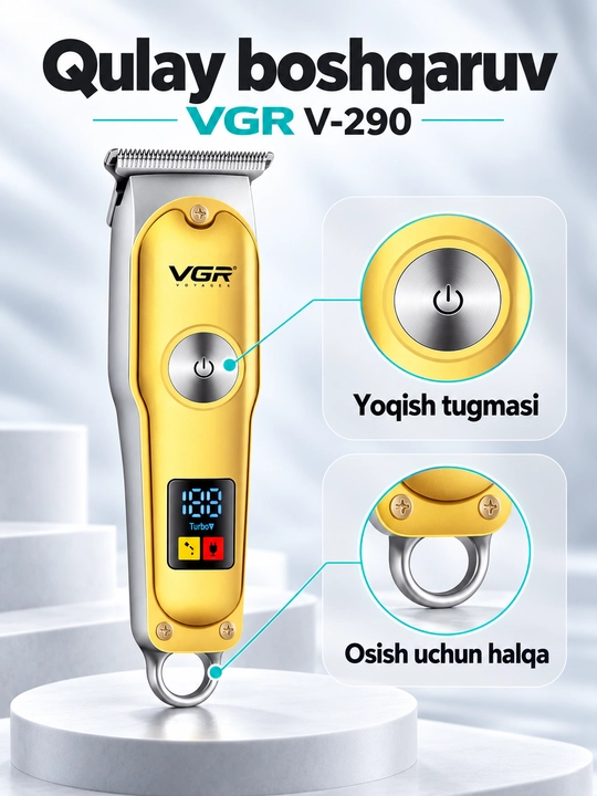 VGR trimmer, soch va soqol olish mashinkasi
