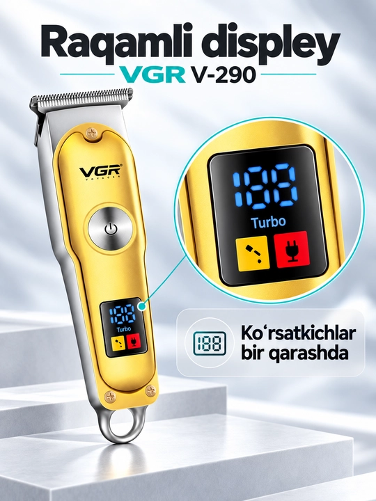 VGR trimmer, soch va soqol olish mashinkasi